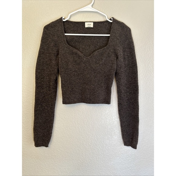 Wilfred Sweaters - Aritzia Wilfred Sweater Womens Sm Brown Wool Cashmere Blend Sweetheart Bustier